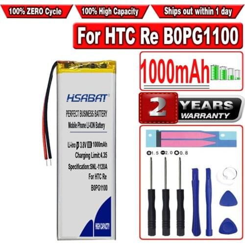 HSABAT 1000mAh Battery for HTC Re B0PG1100 Digital Camera