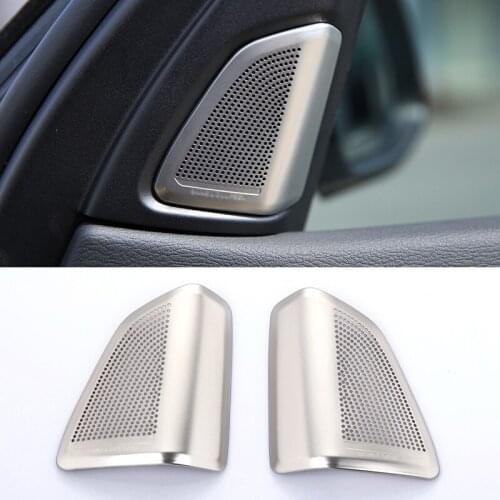 Stainless Steel Audio Tweeters Loudspeaker Speaker Cover Trim for BMW X5 F15 2014-2018 Car Styling Door Accessories Decorative
