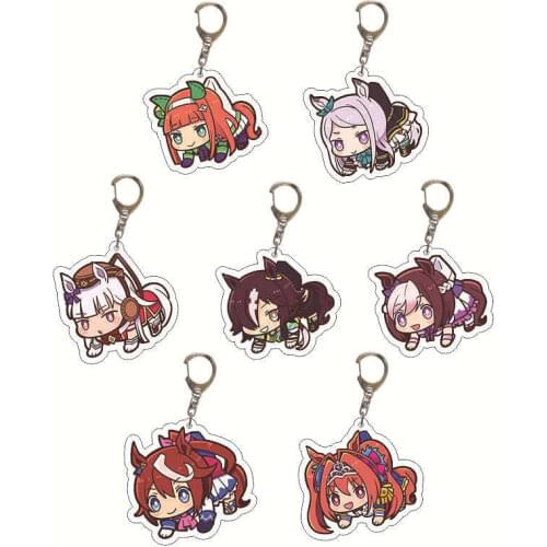 Newly Anime Game Uma Musume Pretty Derby Cosplay Keychain Special Week Taiki Silence Suzuka Tokai Teio Figures Key Chain