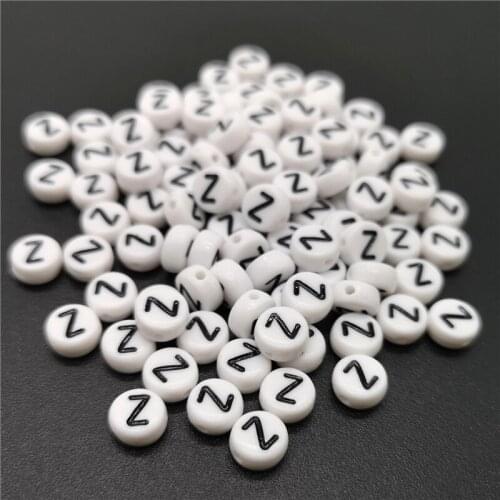 4x7mm Letter Z Oblate Alphabet Beads Acrylic Beads For Jewelry Making DIY Bracelet Necklace Accessories