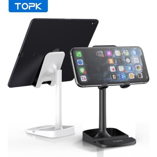 TOPK Phone Holder Stand Support Tablet Phone Stand Desk for iPhone 11 iPad Xiaomi Cell Phone Table Holder Portable Mobile Holder