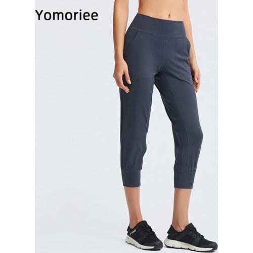 Pocket Elastic Pocket Yoga Pants Womens Double-sided Outdoor Leisure Sports Cropped Trousers Waist Trainer GYM Sweatpants