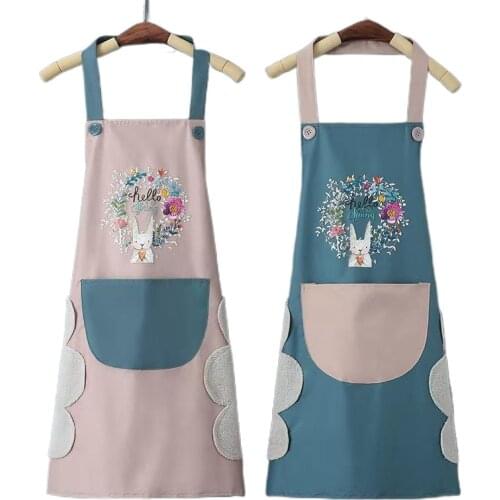 Apron kitchen supplies waterproof and oil-proof fashion cute waist baking accessories apron dress pink kitchen accessories