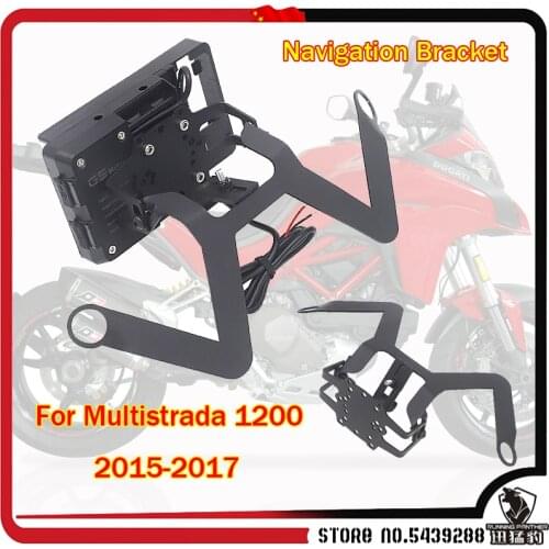 GPS Smart Phone Navigation Mount Mounting Bracket Adapter Holder For Ducati Multistrada 1200 2015 2016 2017 Wireless charging