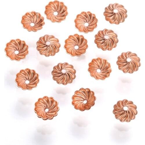 50 pcs 7mm Brass Flower bead cap bracelet Spacer Bead DIY for Jewelry Making Bracelet Findings Necklace Accessories