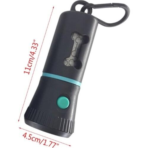 Dog Poop Bag Dispenser with LED Flashlight Cleaning Waste Garbage Box Carrier