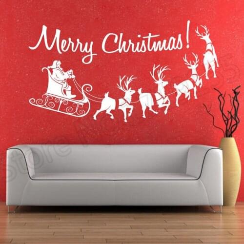 YOYOYU Wall Decal Creative Christmas Wall Sticker window paper mural Santa moose waterproof sticker decorative stickers ZW70