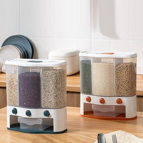 Wonderlife Wall-Mounted Grain Storage Tank Dry Food Dispenser Rice Bucket Storage Box for Grains Rice Beans