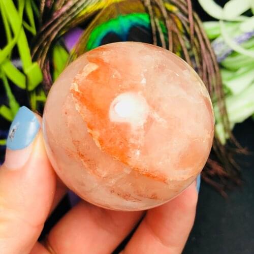 Natural fluorite crystal ball, reiki healing beautiful crafts
