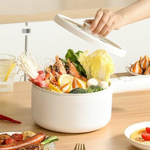 Small Personal Electric Skillet with Glass Lid for Ramen Soups Pancakes