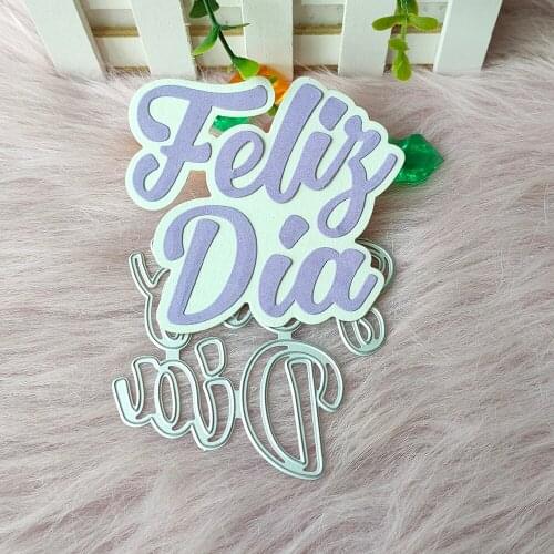 New Spanish Happy Birthday Metal cutting Mould DIY embossed Paper Photo album greeting Card Gift making cutting Mould