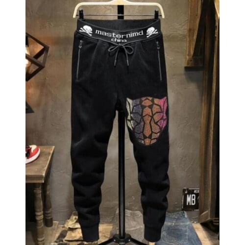 New arrival Summer design Men Sweatpants with Rhinestones asina size M-2XL pants