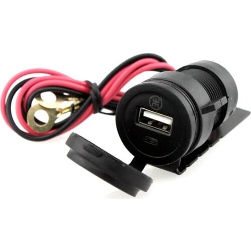 QC3.0 Motorcycle Dual USB Charger with Switch 12V-24V 2.5A Waterproof Motorcycle Bike Cigarette Lighter Socket