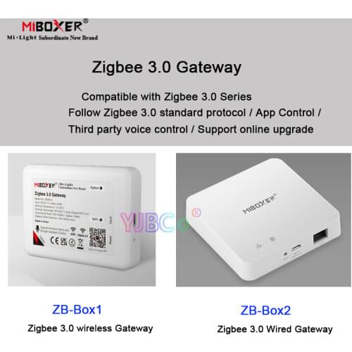 Miboxer Zigbee 3.0 Gateway ZB-Box1 wireless/ZB-Box2 Wired WiFi Smart Controller support Voice APP control online upgrade