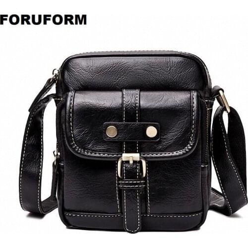 Messenger Bag Mens PU Leather Shoulder Bag For Men Leather Fashion Small Zipper Male Casual Crossbody Bags Handbags LI-2378