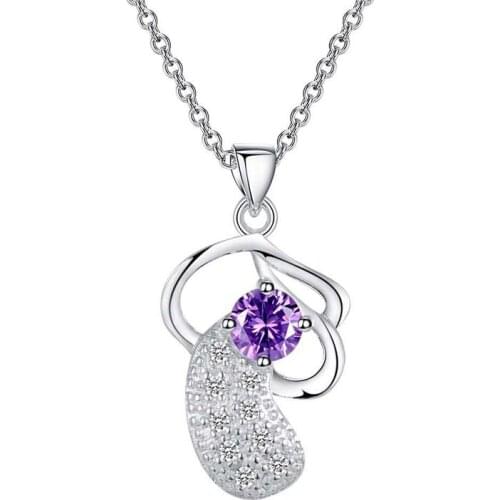 Wholesale Wedding gift Nice 925 silver Fashion jewelry chains necklace pendant 4 color WN-945