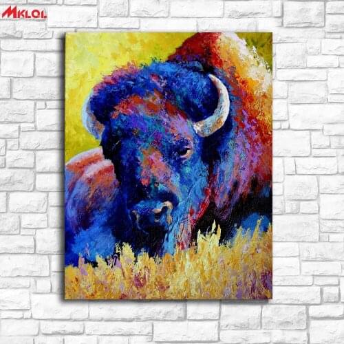 Home goods wall art lovely Bison canvas printed oil painting on canvas modern art paintings wall art for modern house decor 2