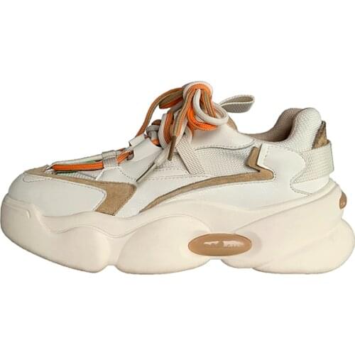 Concise Comfortable Newest Sneakers Women Genuine Leather Elegant Summer Running Shoes Platforms Sport Shoes Woman White