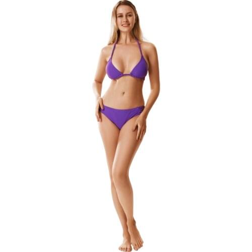 High Quality Bikini Set 2020 Woman Bandage Purple Womens Swimsuit See Through Swimwear Woman Bikini Swimsuit Wholesale