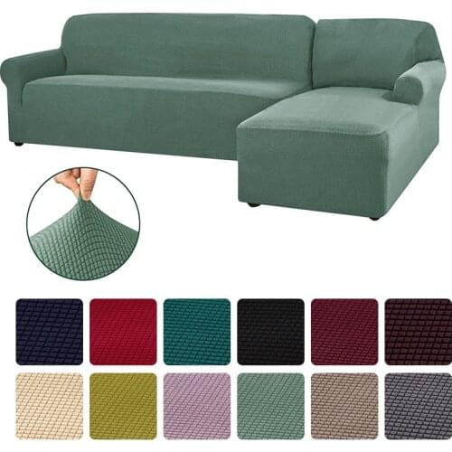 Jacquard L Shaped Sofa Cover for Living Room Corner Couch Slipcover Stretch Elastic Sofa Cover Canap Chaise Longue