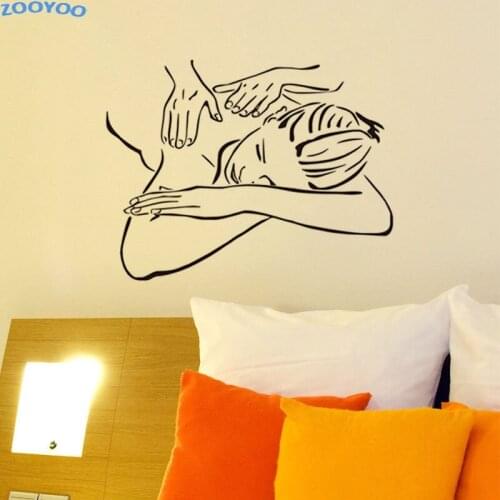 ZOOYOO Beauty Salon Massage Wall Sticker Spa Beautiful Girl Woman Wall Art Decals For Room Decor Home Decoration