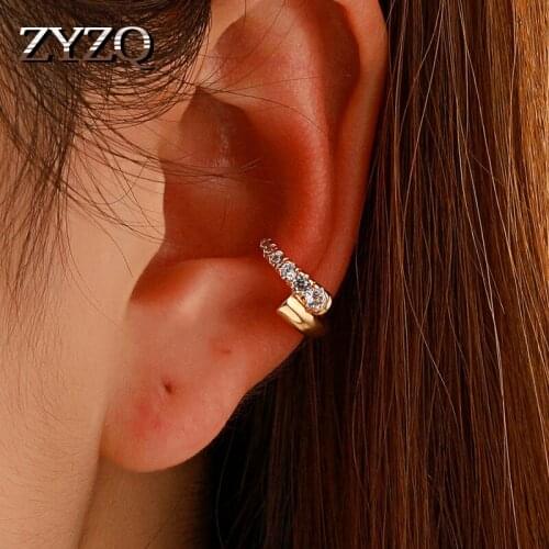 ZYZQ ins New 1pc Trendy Temperament No Hole Clip Earrings For Women Creative Luxury Personality Earrings Party Wedding Jewelry