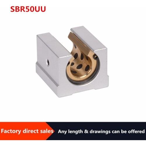 1pcs SBR50UU graphite copper sleeve slider Oil-free self-lubricating block for SBR50 CNC parts