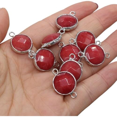 2pcs Natural Agates Stone Pendant Connectors Charms Irregural Shape Pendant Connectors for Making Jewelry Necklace Gift 15x24mm