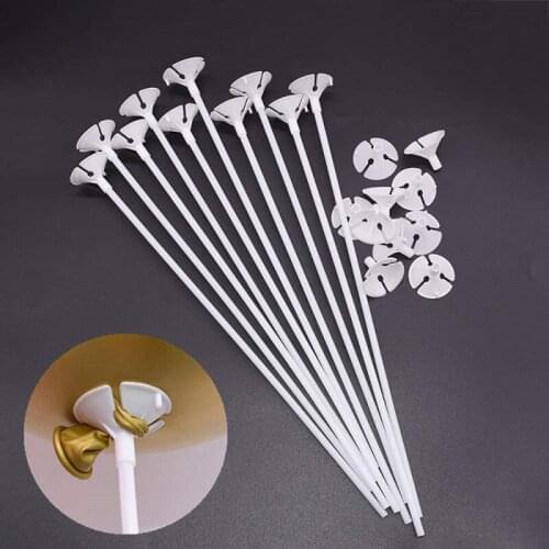 20/30/50Pcs 32cm White PVC Balloons Holder Sticks with Clip Latex Balloon Stick Birthday Wedding Party Supplies Kids Party Decor