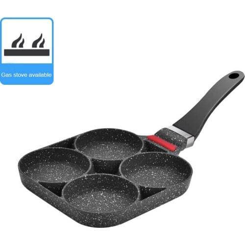 4 Hole Fried Egg Burger Pan Fried Egg Pan Pancake Frying Pan Egg Cooker Gas Stove CLH@8