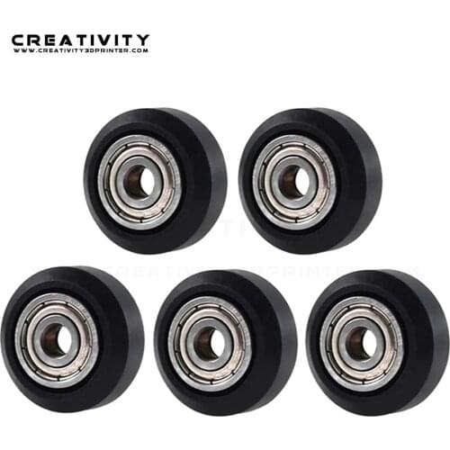 5pcs/lot CNC Openbuilds Wheel Plastic POM with 625zz Idler Pulley Gear Passive Round Wheel Perlin Wheel for Ender 3 CR10 CR-10S