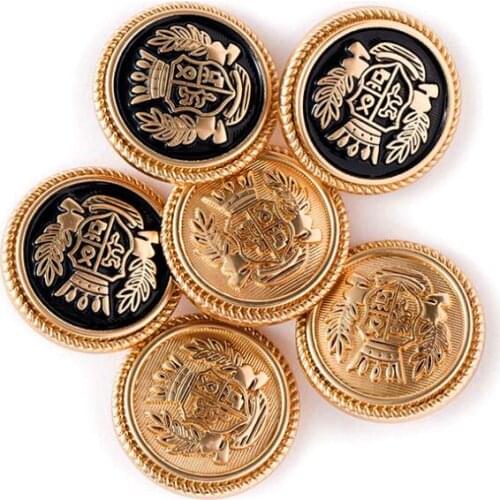 50pcs 20mm Golden Metal Buttons Garment Coat Sewing Accessories Buttons For Clothing Crafts Round Suit Jacket Button