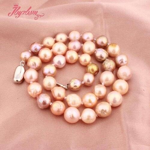 9-10mm Nearround Women Necklace White Multicolor Edsion Freshwater Pearl Natural Freshwater Pearl Beaded Necklace for Women 17"