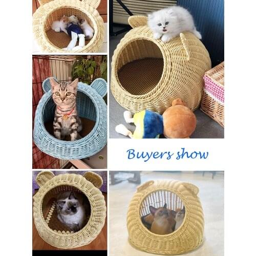 Freeshipping 50cm rattan Cat nest for Cat Bedroom cat litter