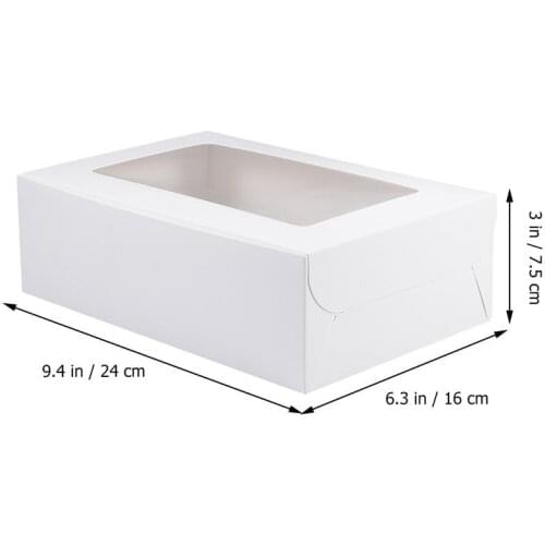 20Pcs Muffin Cake Boxs Paper Cake Container Dessert Box Six-Grid Storage Boxs Party Cake Biscuit Makaron Box