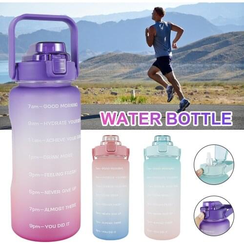 2000ML Water Bottle with Straw Colorful Water Storage Container Recyclable Drinking Bottle Water Jug for Gym Outdoor Sports