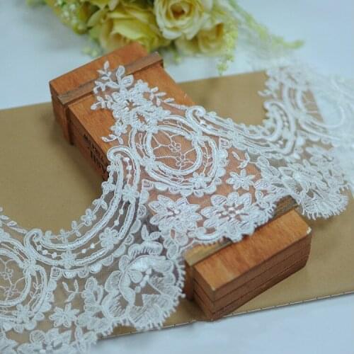 European pattern embroidery car bone lace DIY wedding veil Accessories Rice white