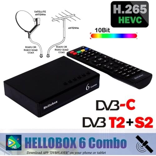 H.265 HEVC 10Bit HD Digital DVB T2 S2 Combo TV BOX Satellite Receiver DVB-S2 DVB-T2 DVB-C Decoder DVB Player App DVBT2 Tuner SKS