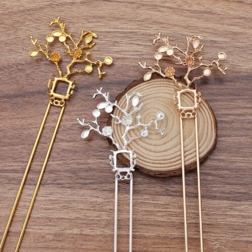 5 pcs Chinese Hair Sticks Women Filigree Hair Forks Bun Hair Clip DIY Headwear Jewelry
