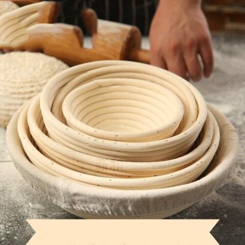 Round Rattan Bread Proofing Basket with Cover Sourdough Proving Basket Bread Rising Baskets Bakery/Cafe