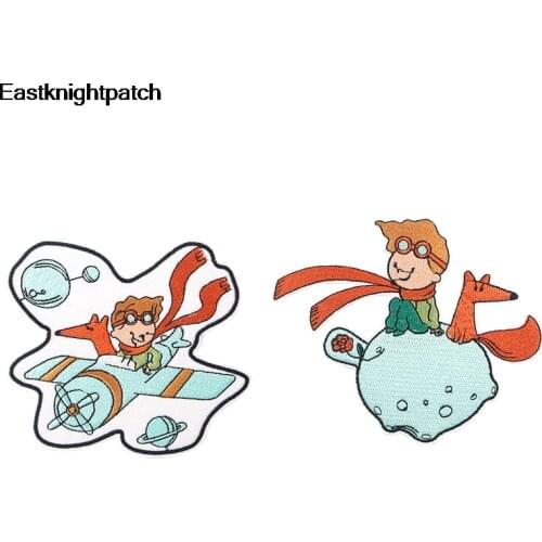 E1008 Little Prince Cartoon Iron On Patches Clothing Para Diy Embroidered Badges Sewing Applique Patchworks Stickers