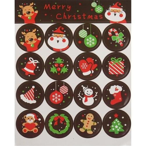 160Pcs/lot cute Stickers Merry Christmas Santa Claus Gift Round Adhesive Sealing Sticker Handmade Product Package Decoration