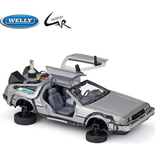 WELLY 1:24 Model Car Simulation Alloy Metal Toy Car Childrens Toy Gift Collection Model Toy Gifts Back To Future2