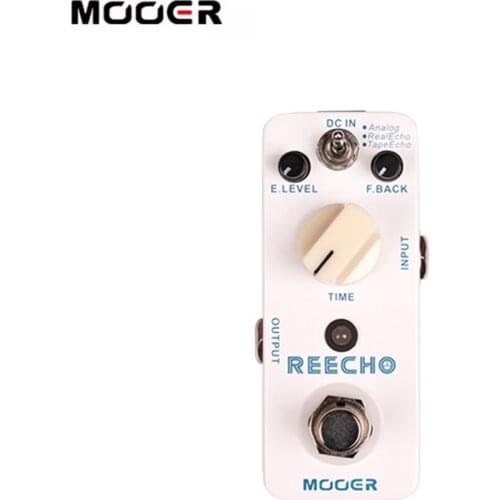 Mooer Reecho Micro Digital Delay Effect Pedal 3 Delay Modes(Analog/Real Echo/Tape Echo) for Electric Guitar True Bypass