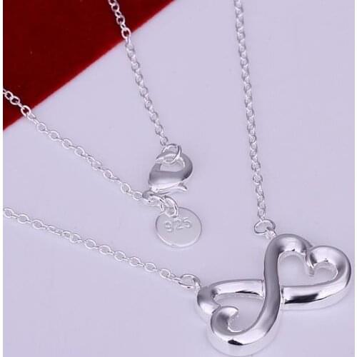N148 Hot Selling Silver Color Jewelry Wholesale Factory Price Silver Jewelry Fashion 8-Shaped Necklace /aeaaivha Aedaivka