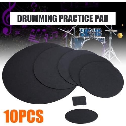 10pcs Rubber Foam Bass Sound Off Quiet Drums Mute Silencer Drumming Practice Pad Set Musical Instruments Parts & Accessories