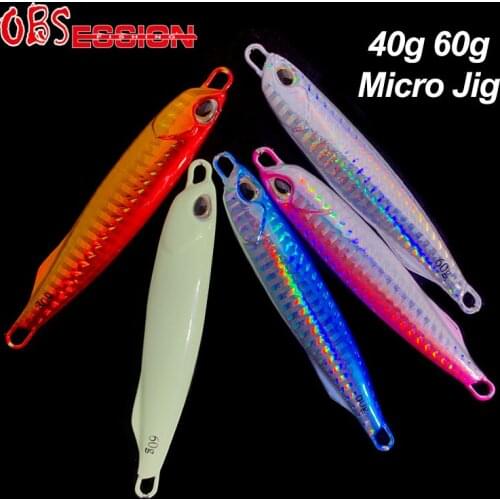 OBSESSION 40g 60g Micro Jig Slow Sinking Jig Lure Hard Metal Lead Fishing Bait isca Saltwater Artificial Fishing Lure Tackle