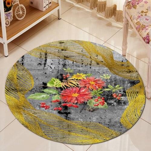 Irregular Geometry Hallway Round Rugs for Bedroom Living Room Carpet Kitchen Bathroom Anti-Slip Floor Mats