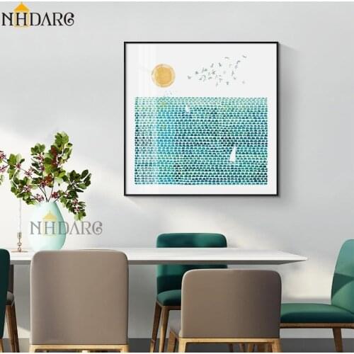 NHDARC Canvas Printings Art Nordic Fresh Natural Landscape Home Decoration Paintings Posters and Prints Wall Pictures Square 800