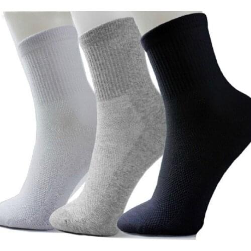 Hot sale Fashion Spring Autumn Style Tube Mesh Mens Socks Black Gray White Colors Mix Cotton Breathable Cool Sock Free Shipping